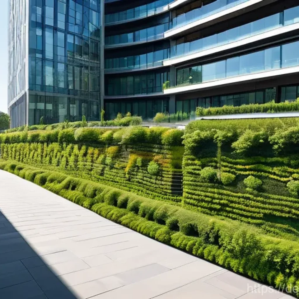 도시 녹지 확장과 도시 재생 - **Prompt:** A vibrant, futuristic German cityscape demonstrating advanced green architecture. Focus ...