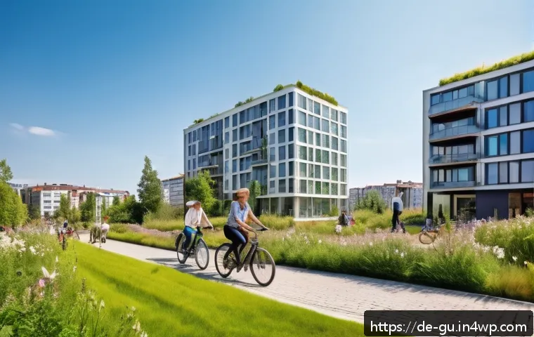 도시 녹지 확장 운동의 향후 전망 - A vibrant urban park scene in a German city on a sunny day, featuring diverse green spaces with tall...